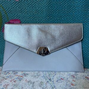Nine West Metallic Silver and Blue Clutch